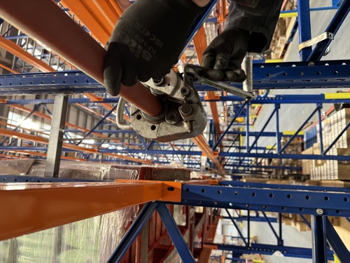 Replacement of leaking sprinkler pipework in high level racking